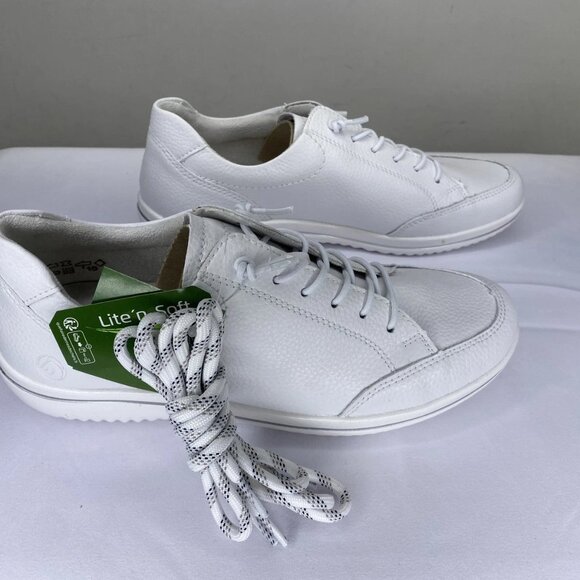 NEW REMONTE Womens Sneaker White Size 6.5 Louann Low Top Round Toe  Leather - Picture 3 of 7